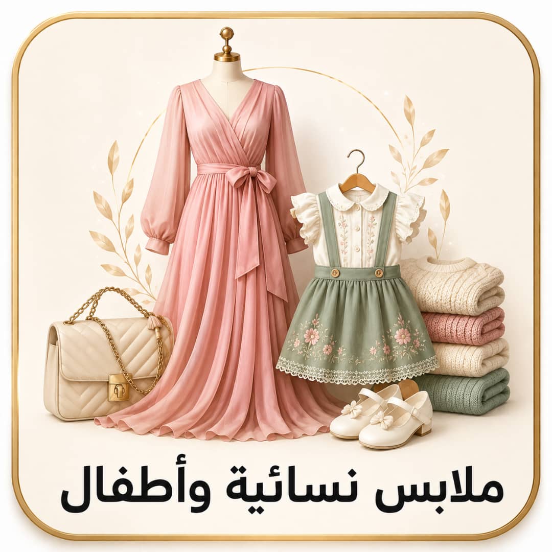 ملابس نسائية وأطفال وملابس جاهزه
