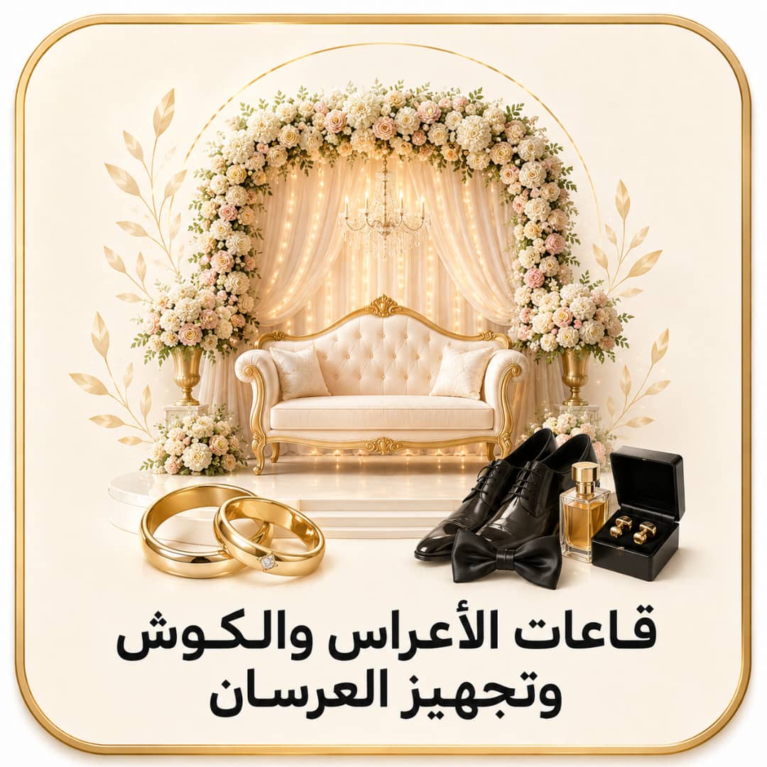 قاعات الاعراس والكوش وتجهيز العرسان