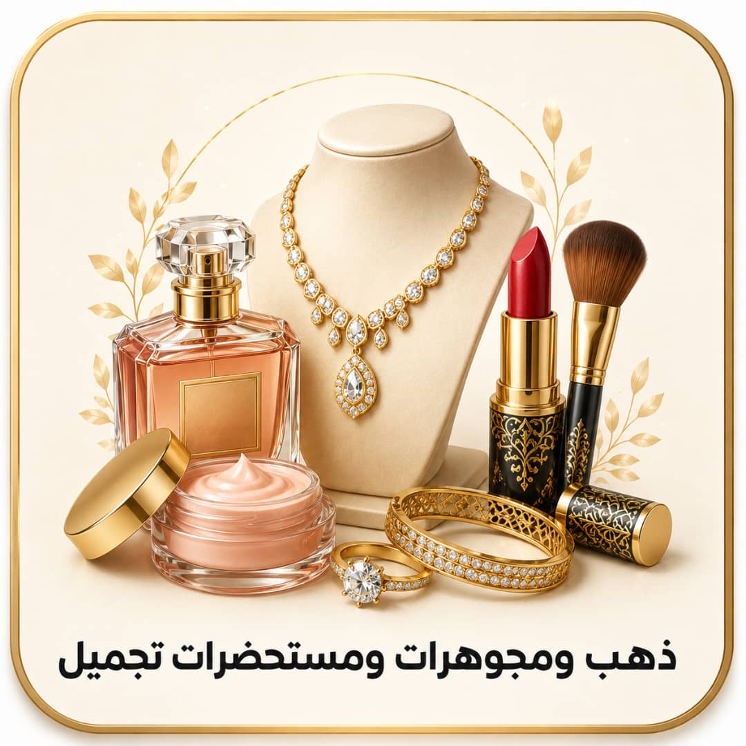 ذهب ومجوهرات ومستحضرات تجميل